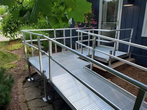 Aluminum Plank Wheelchair Ramp Installation In Lake Orion Michigan Barrier Free Construction