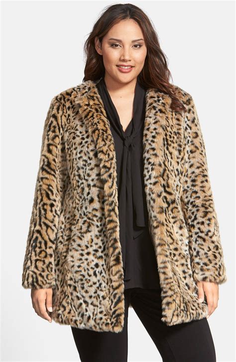 Steve Madden Faux Fur Leopard Print Coat Plus Size Nordstrom