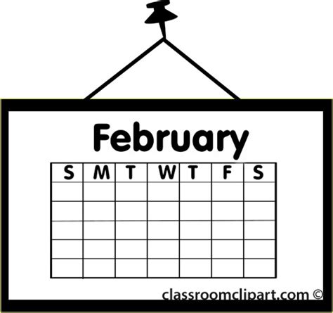 Calendar Clipart Monthly Calender February Clipart 6227 Classroom Images