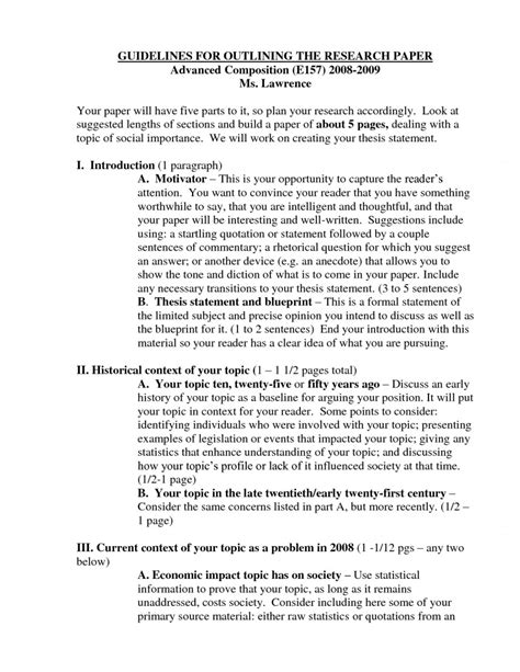College Apa Format College Research Paper Outline Template How To