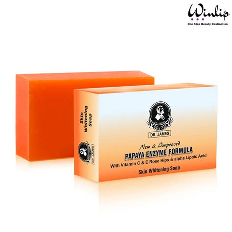 Orange Dr James Papaya Skin Whitening Face And Body Soap Packaging