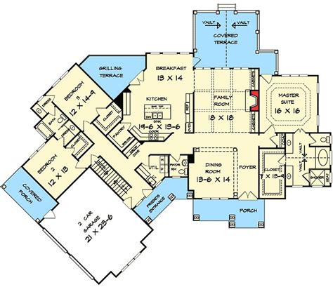 Plan 36028dk Angled Craftsman House Plan With Bonus Expansion