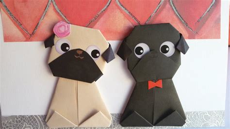 Personalised Origami Pug Dog Wedding Card Personalised Pug Etsy