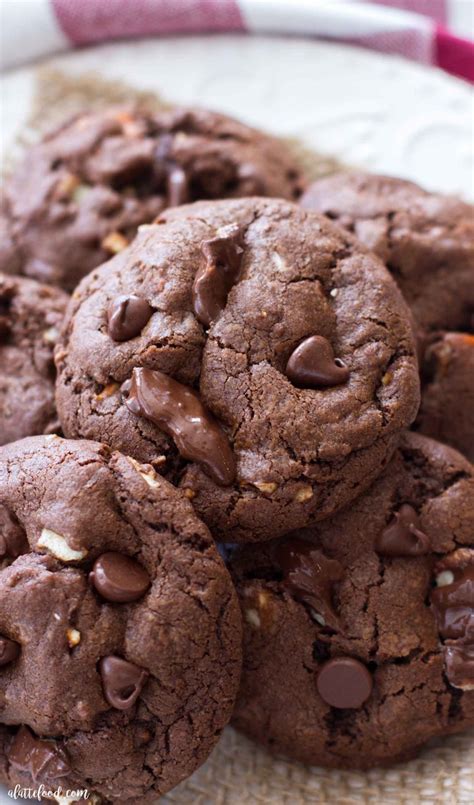Sweet And Salty Double Chocolate Chip Cookies A Latte Food