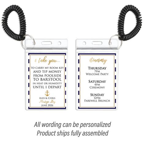 Personalized Nautical Wedding Room Key Holder And Itinerary