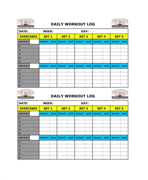 Free 7 Sample Workout Log Sheet Templates In Ms Word Pdf