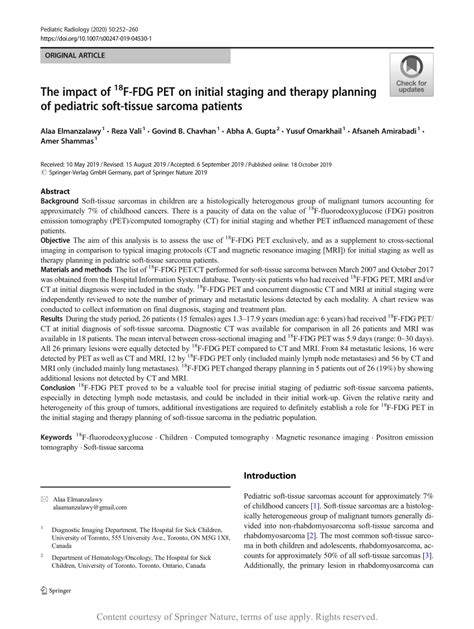 The Impact Of 18f Fdg Pet On Initial Staging And Therapy Planning Of