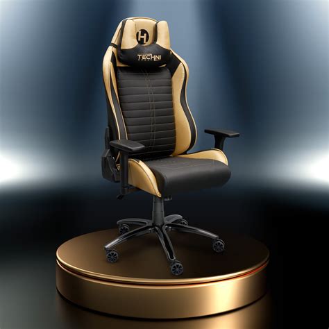 Techni Sport Ergonomic Racing Style Gaming Chair With 3d Armrest Gold