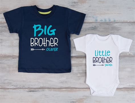 Big Brother Little Brother Personalized Shirts Navy T Shirt And Etsy