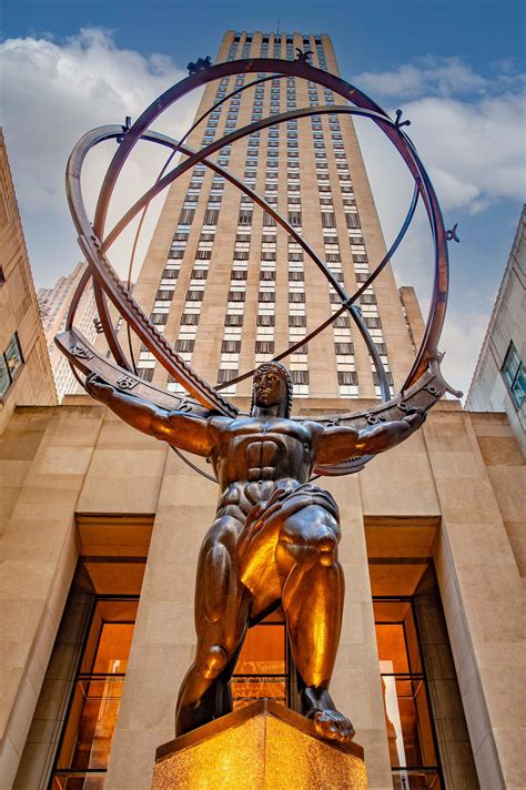 New York City Photograph Atlas Statue New York Wall Decor Etsy