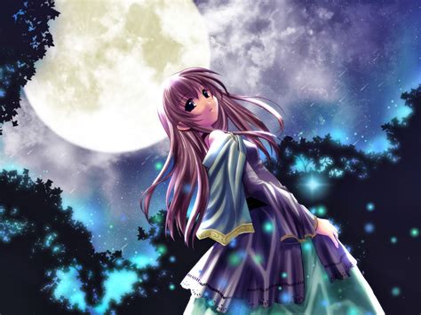 Cute Anime Girl Moon 1600x1200 Download Hd Wallpaper Wallpapertip