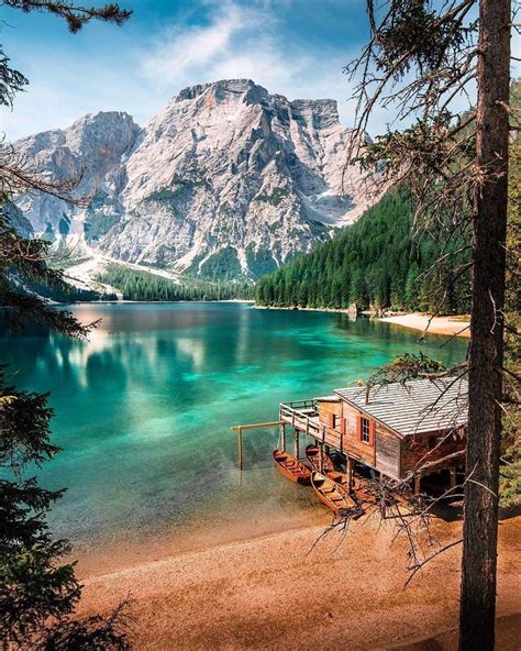 The Lovely Lago Di Braies Resides In The Dolomites In Northern Italy