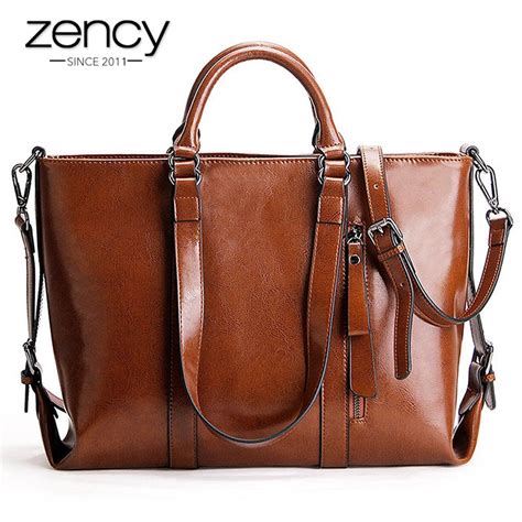 Luxury Brown Leather Tote Bags For Women
