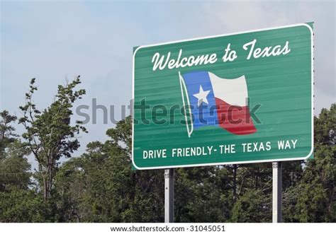 Welcome Sign Texas State Line Stock Photo Edit Now 31045051