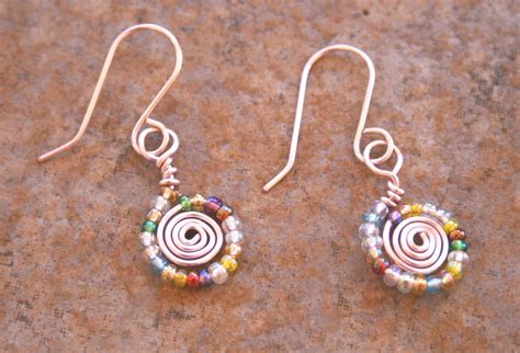 Unique Handmade Pink Wire Wrapped Earrings Fun Multicolored