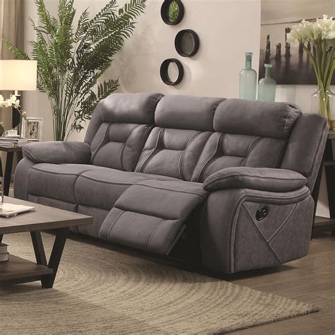 Houston Casual Pillow Padded Reclining Sofa With Contrast