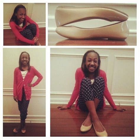 Ootd Red Cardigan Polkadot Cinched Pants Cream Patent Leather Flats
