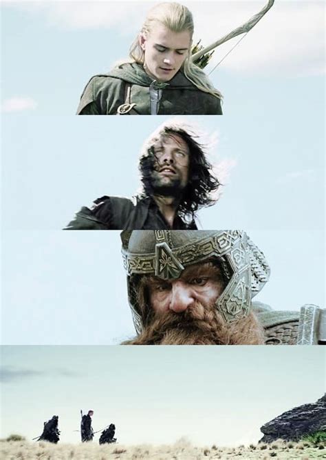 The Three Hunters Legolas Gimli Aragorn Frodo Thranduil Fellowship