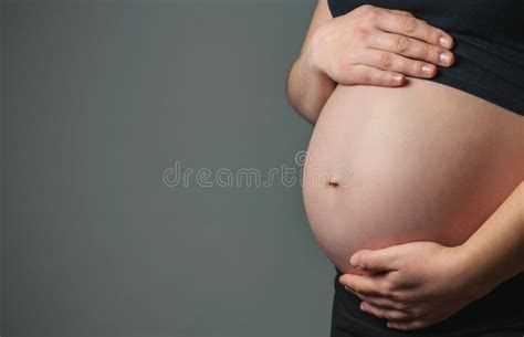 Pregnant Woman Caressing Her Belly Stock Photo Image Of Lifestyle