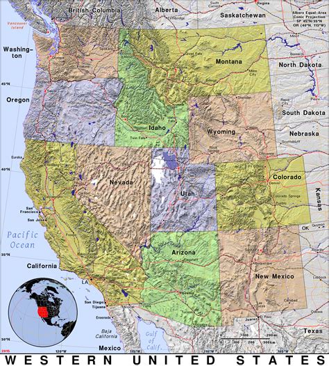 Western United States Map Printable Map Vector