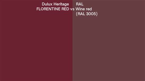 Dulux Heritage Florentine Red Vs Ral Wine Red Ral 3005 Side By Side