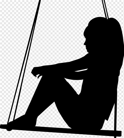 Girl Sitting On Swing Silhouette
