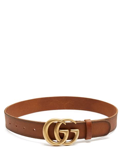 Lyst Gucci Gg Logo 4cm Leather Belt In Brown