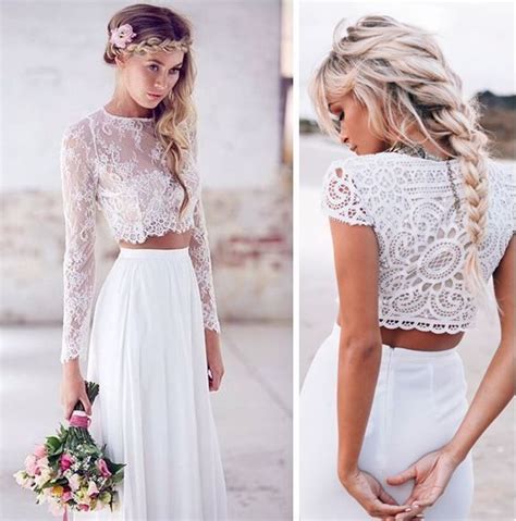 Ivory lace bridal gown wedding dress custom. Crop top trouwjurk #croptopdress Crop top trouwjurk in ...