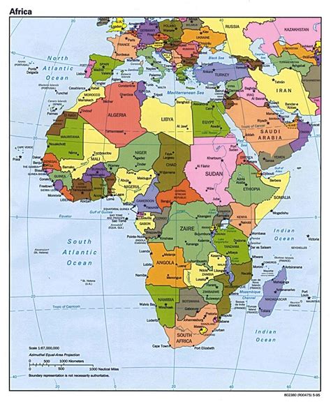 Mapa Político De África Con Las Principales Ciudades Y Capitales 1995 África Mapas Del Mundo