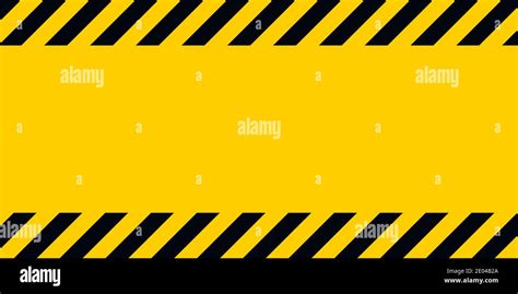 Black And Yellow Warning Line Striped Rectangular Background Yellow