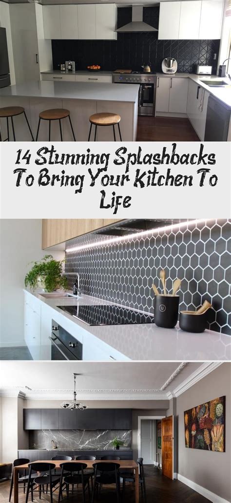 14 stunning splashbacks to bring your kitchen to life black hexagon tile kitche 14 stunning