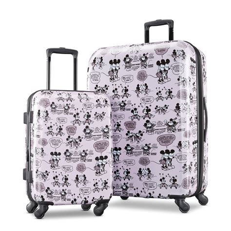 american tourister disney mickey mouse and minnie mouse 2 piece hardside spinner travel set 21