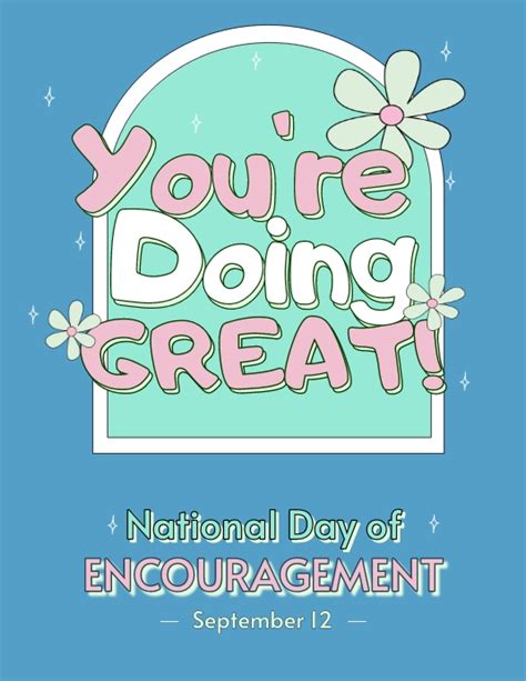 Blue National Day Of Encouragement Wish Template Postermywall