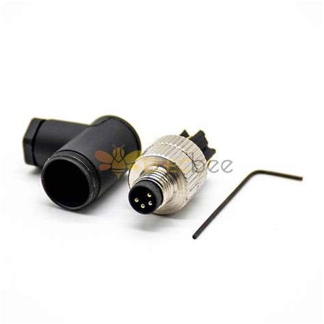 M8 Connector Coding Assembly Male Plug Right Angle For Cable