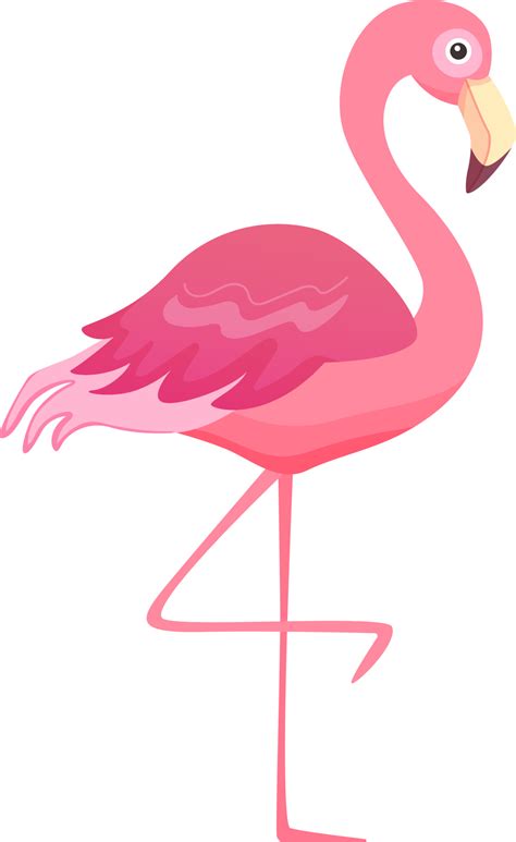 Pink Flamingo Png Cute Bird In Cartoon Style Illustration Isolated On