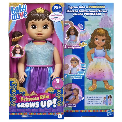 Baby Alive Princess Ellie Grows Up Brown Hair Doll Interactive Baby