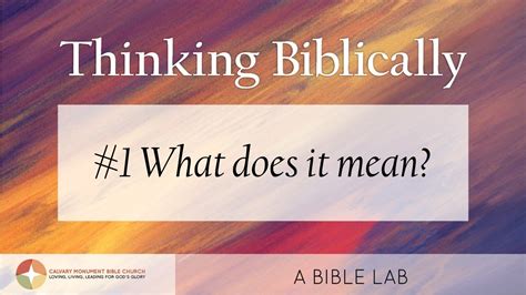 But what does it biblically mean to be blessed? Thinking Biblically #1 - What Does it Mean? (A Bible Lab ...