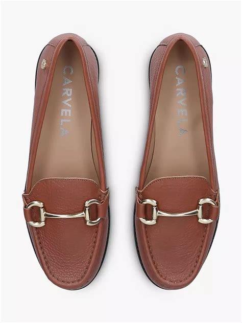 Carvela Comfort Snap Leather Moccasins Tan At John Lewis And Partners