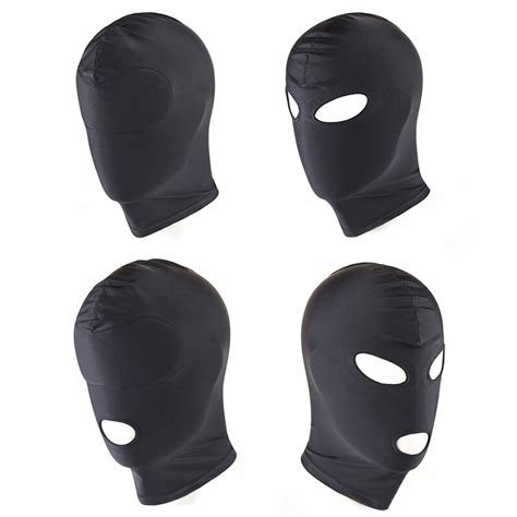 Four Style Elastic Black Spandex Sex Mask Open Eyes Mouth Fetish