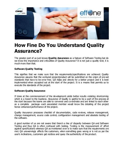 How Fine Do You Understand Quality Assurance
