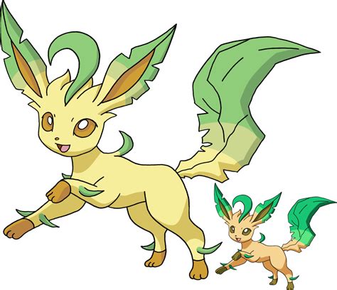 Leafeon And Shiny Leafeon Bigger Normalsmaller Shiny