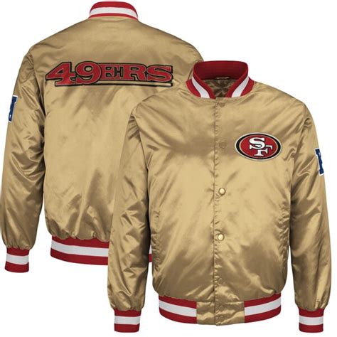 Mens San Francisco 49ers Starter Gold Starter Genuine Satin Jacket
