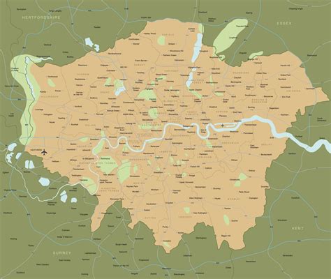 Map London Areas Map Of Counties Around London
