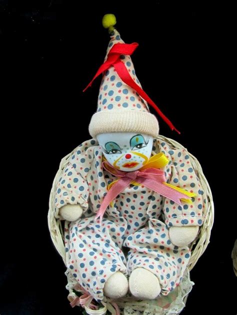 Lot Of 4 Vintage Clown Dolls Porcelain Ceramic Faces And Soft Bodies W Bonus • 3999