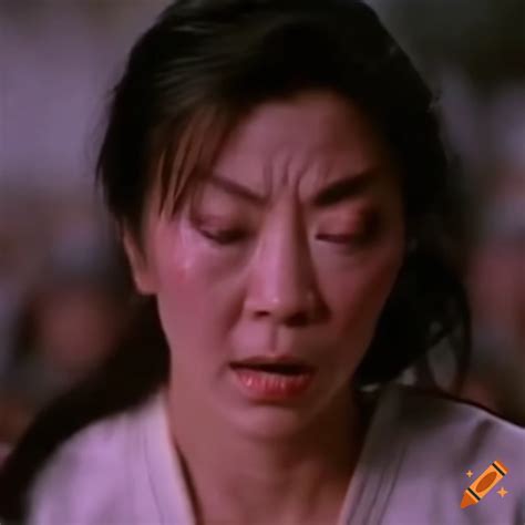 Michelle Yeoh Bruised Fighter With Dizzy Spinning Expression On Craiyon