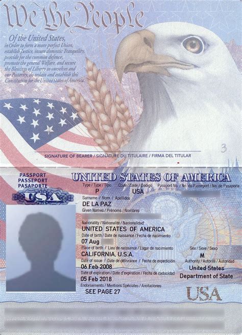 11 U S Passport PSD Template Images United States Passport Template
