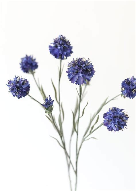 Artificial Cornflower Flower In Blue 24 Artificial Flowers Silk