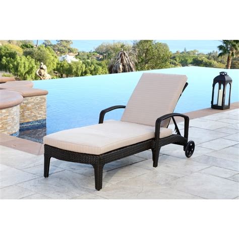 Relax poolside in a comfortable outdoor chaise lounge. ABBYSON LIVING Newport Outdoor Espresso Brown Wicker ...