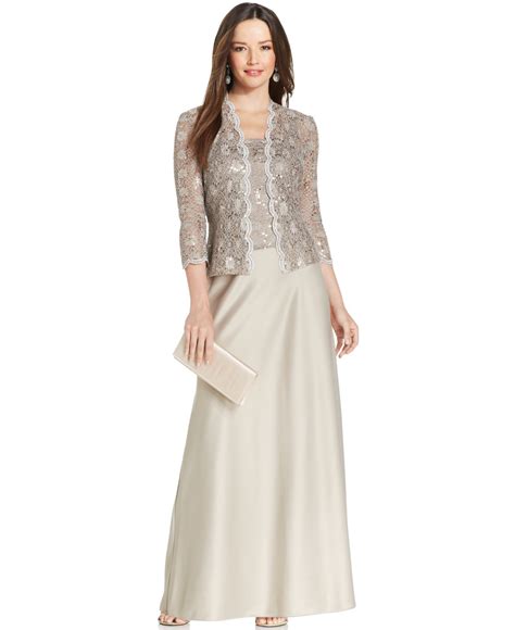Get 5% in rewards with club o! Alex evenings Petite Sequin-lace Satin Gown And Jacket in ...