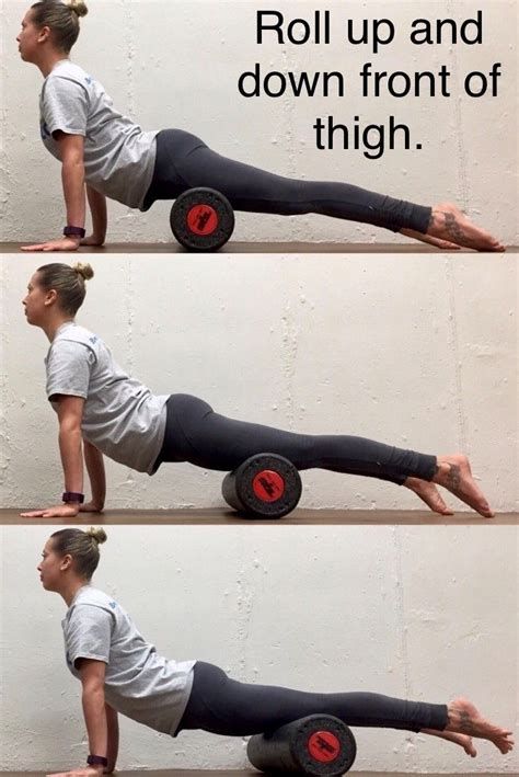 A Woman Doing A Push Up With Wheels On Her Back And The Words Roll Up